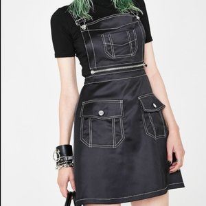 Current Mood Overall Zipper Dress Black